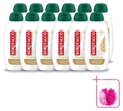 Zdjęcie produktu dla 12 opakowań żelu pod prysznic nawilżającego Borotalco - Wanilia i owies - 250 ml - Zestaw ekonomiczny - 12 sztuk