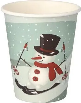 Produktbild von 50 Trinkbecher, Pappe "To Go" 0,2 l Ø 8 cm · 9,2 cm "Snowtime"