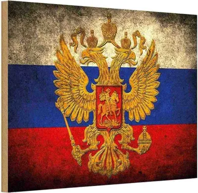 Produktbild von vianmo Holzschild 12x18 cm Russland Fahne Wappen Flagge