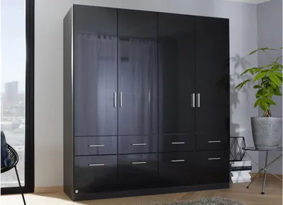 Produktbild von Kleiderschrank Celle ca. 181x197 cm 8 Schubladen grau hochglanz