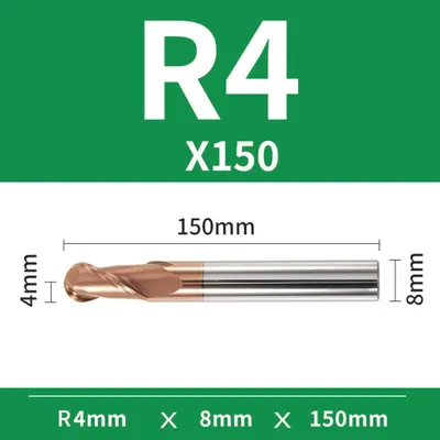 Zdjęcie produktu dla Frez kulowy, kula 2-ostrzowy VHM TiSiN Rozmiar: Ø8xR4x8Dx150L