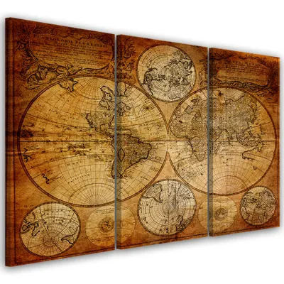 Produktbild von Triptychon auf leinwand abstraktionen - braun 120x80 cm Feeby braun wandbild bereit zum aufhängen