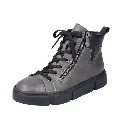 Produktbild von Rieker Damen Boot Stiefelette sportlich High Top Sneaker modische Laufsohle N5909, Größe:41 EU, Farbe:Grau