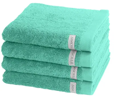 Produktbild von Ross Sinfonie 4 X Handtuch im Set Walkfrottee aus reiner Baumwolle 500 g/m², Hohe Saugkraft und flauschig weicher Griff, Gewebte Bordüre für elegante Optik