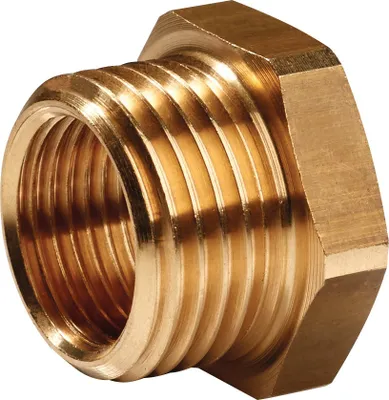 Productafbeelding van Reductiekoppeling, messing, met buitendraad G 1/2 en binnendraad G 3/8, sleutelmaat 22 mm