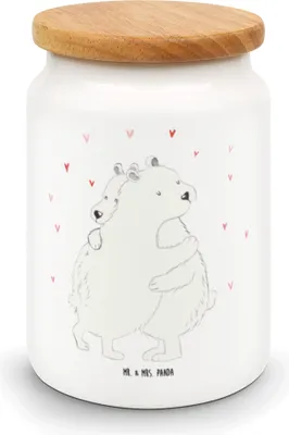 Produktbild von Mr. & Mrs. Panda Kaffeedose Eisbär Umarmen - Weiß - Geschenk, Keksdose, Lustige Sprüche, Dose, zuckerdose, Vorratsdose, behälter