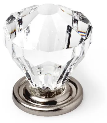 Produktbild von Knopf für Möbel, Chrom, Acrylglas, transparent, glänzende Chromoberfläche - Rei