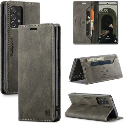 Produktbild von Galaxy A73 5G Brieftasche Hülle, Retro Kunstledertasche Stand Schutzhülle für Samsung Galaxy A73 5G Kupfer