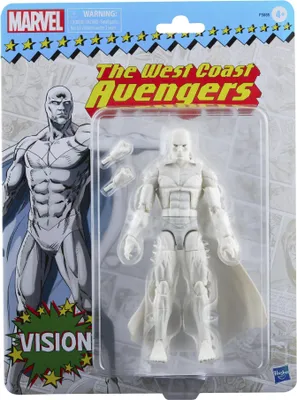 A Hasbro Marvel Legends Retro - Vision Figure 15 Cm action figure in its original packaging.