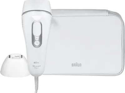Productafbeelding van Braun Silk-expert Pro Silk expert Pro 3 PL3121, Zilver, Wit, Intensieve pulserende lichttechnologie (IPL), Geschikt voor gebruik in het Verenigd Koninkrijk, AC, 100 - 240 V, 1,17 kg
