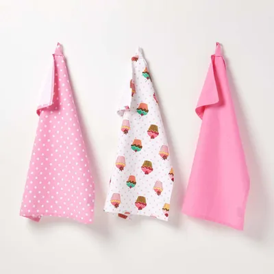 Immagine prodotto di HOMESCAPES Set di strofinacci 3 pezzi Cupcake