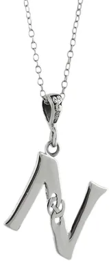 Productafbeelding van Hanger met initialen N - 925 Sterling Zilver