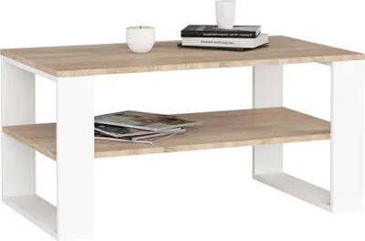 Produktbild von Couchtisch ALEX Sonoma Eiche 92 cm mit weißem Fußrahmen B92xH53xT45 cm