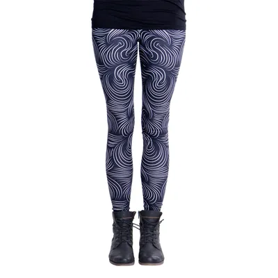 Produktbild von cosey - bedruckte bunte Leggins (Einheitsgröße) - Design White Swirls