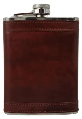 Produktbild von Flachmann Metall Braun Kunstleder, 8oz (ca. 230ml)