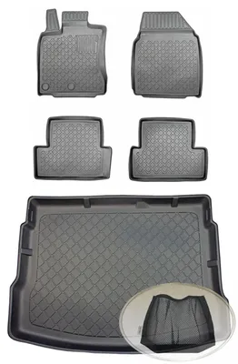 Produktbild von SET Kofferraumwanne Gummifußmatten für Nissan Qashqai 1 J10 Steilheck Geländewagen SUV 5-türer 2006-2013
