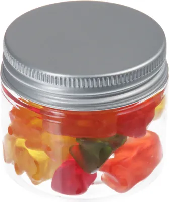 Produktbild von 50 ml PET Tiegel transparent, mit Aluminiumdeckel, 20 Stück