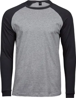 Produktbild von Tee Jays 5072 | Herren Baseball Tee / 100% gekämmte Baumwolle - Farbe: Heather/Black - Größe: L