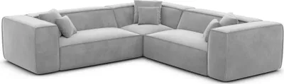Produktbild von Samtstoff Ecksofa Arelia Hellgrau