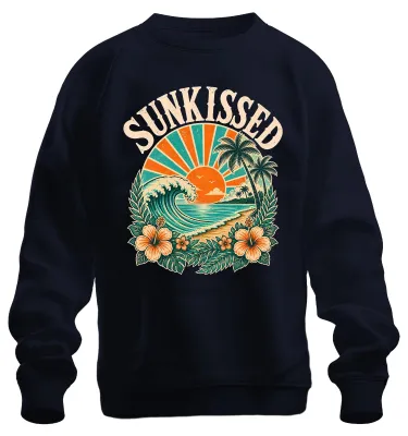 Productafbeelding van Zonnegekissed Strand, Meer, Golven, Surfen, Hawaï, Vakantie, Tropisch, Sweater, Trui, Marineblauw, 3XL
