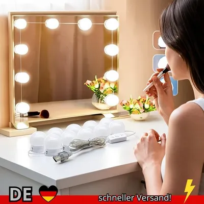 Produktbild von Abnehmbare 10-LED-Glühbirnen Professionelle Make-up-Spiegellampe