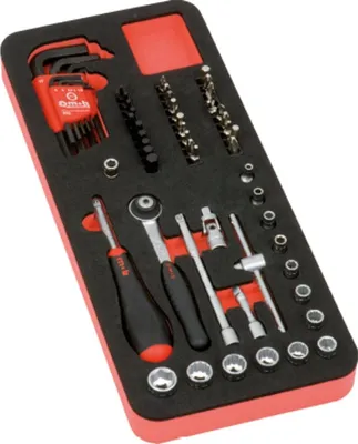 Produktbild von Set mit 1/4 Zoll Umschaltknarre Steckschlüsselsatz 59 tlg., 9803059001
