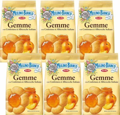 Produktbild von MULINO BIANCO Gemme - Mürbeteig mit Aprikosenfüllung 200g (Gemme, x6)