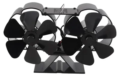 Image de Ventilateur pour foyer – Fonctionnement silencieux, 180-220 CFM, 1400 tr/min, alliage d'aluminium, 6 pales, ventilateur pour poêle à bois àthermique