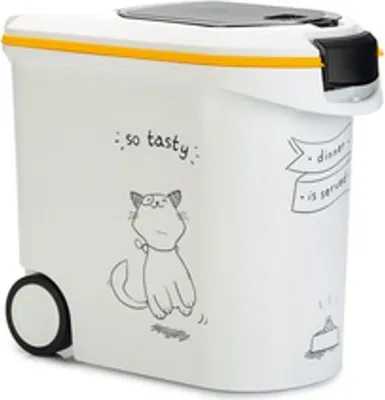Produktbild von Curver Dinner is Served, Behälter für Tiernahrung, Kunststoff, Schwarz, Weiß, Gelb, Abbildung, Freistehend, 35 l