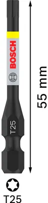 Image de Bosch PRO Torx Embout de vissage à chocs T25 55 mm 2 pièces - 2608522531
