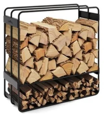 Produktbild von Kaminholzregal Zeno 60 x 60 x 25 cm Stahl Schwarz