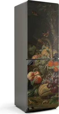 Produktbild von Stillleben-Ölgemälde – Magnetische Kühlschrank Abdeckung – Dekorfolie magnetisch Küche – Kühlschrank Magnet Deko – selbstklebende Magnettafel – Magnetfolie für Kühlschranktür – 60x180 cm
