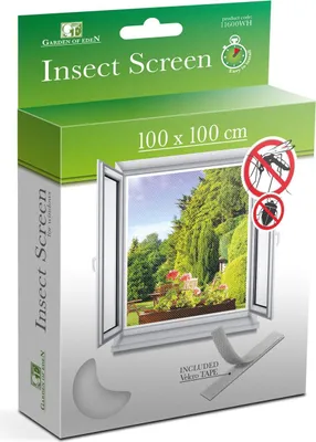 Zdjęcie produktu dla Moskitiera do okien / drzwi / moskitiera do okien – biała – 100 × 100 cm – z zapięciem na rzepy – zdejmowana i zmywalna – odporna na promieniowanie UV – do domu, biura i domku letniskowego [11600WH]