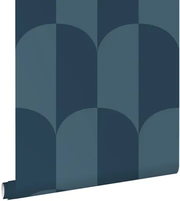 Immagine prodotto di ESTAhome carta da parati art deco blu scuro grigiastro 53 cm x 10.05 m