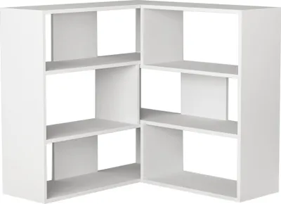 Produktbild von DECORTIE Molly Modernes Eck Mehrzweck Bücherregal Raumteiler Nr.3 Weiß 158 x 30 x 89 cm