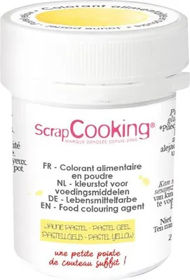 Image de Colorant Jaune Pastel Scrapcooking Poudre, Jaune Pastel, 5g - Scrapcooking
