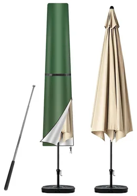 Image de Housse de protection pour parasol, 170 cm, verte, avec armature, en tissu Oxford 210D