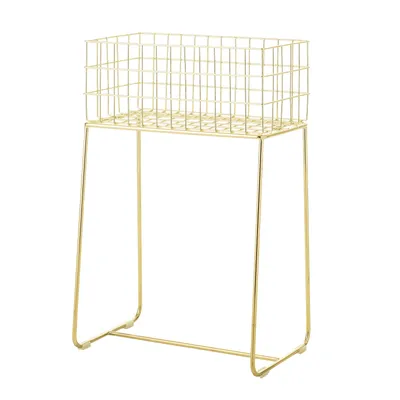 Zdjęcie produktu dla Bloomingville Półka KORB Gold 29x50 Stojak na kwiaty Kosz na bieliznę Kosz do przechowywania