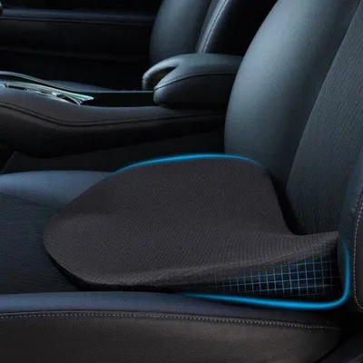 Immagine prodotto di Cuscino ergonomico per sedili auto Unyqoos® con memory foam: sollevamento del sedile di 7,6 cm, rivestimento in rete 3D rimovibile, antiscivolo, adatto per auto, camion, sedie a rotelle