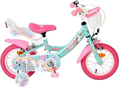 Immagine prodotto di Bicicletta per bambini Volare Unicorn - Ragazze - 12 pollici - Verde - Due freni a mano