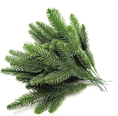 Produktbild von 30 künstliche Kiefernzweige (10,24 x 3,94 Zoll) mit grünen Blättern und Nadeln, ideal für Girlanden, Kränze, Weihnachtsdekoration und Gartendekoration.