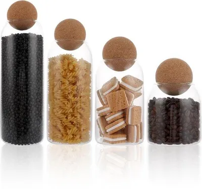 Obrázek produktu pro 4 kusy vzduchotěsných skleněných nádob