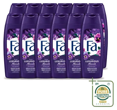 Produktbild von 12 x Fa Luxurious Moments Douchecreme - Rosa Veilchen - 250 ml - Vorratspackung - 12 Stücke