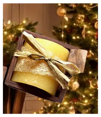 Produktbild von Dekokerzen mit Strohverzierung in Holzbox, Teelichter, rustikale Kerzen, festliche Dekoration für Zuhause, Feiern und Veranstaltungen. Geschenkidee für Geburtstag, Ostern, Weihnachten (Mittelgroße)