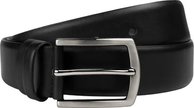 Produktbild von Leder Gürtel Herren, Klassischer Herrengürtel für Business und Freizeit, Passend zu Jeans, Anzug, Männer Gürtel für jedes Outfit Schwarz 95 cm