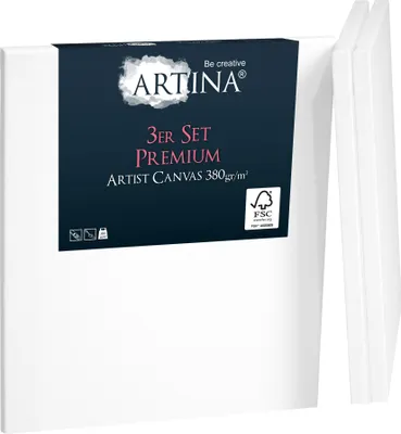 Produktbild von 3er Set Artina Premium Keilrahmen Leinwand