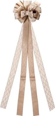 Produktbild von Christbaumspitze schleife - 130x33 cm - Polyester - Große Deko Schleife Beige Gold