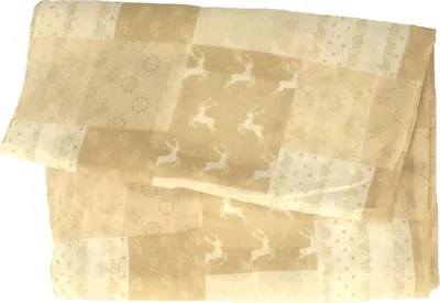 Ultraleichter Trachten-Schal mit Hirsch-Muster von Hut-Breiter in beige