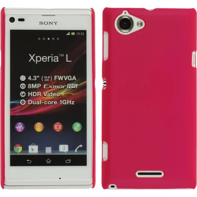 Produktbild von PhoneNatic Case kompatibel mit Sony Xperia L - Hülle pink gummiert Hard-case + 2 Schutzfolien
