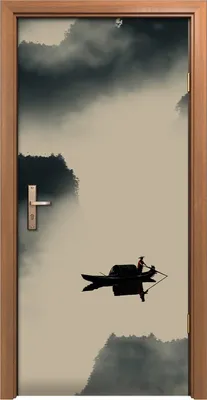 Produktbild von Türposter 90x200 cm Türaufkleber Türtapete Türfolie Klebefolie Chinesische Tusche Landschafts Malerei